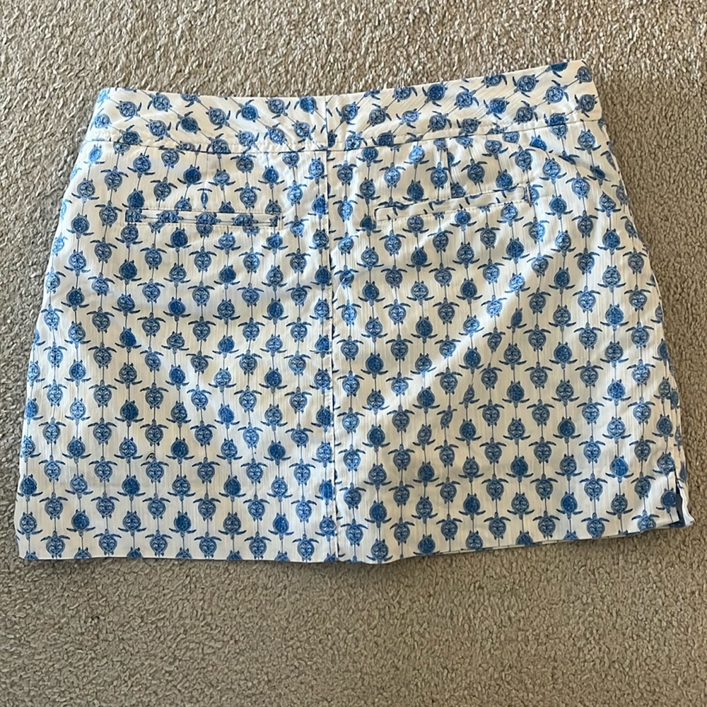 Lilly Pulitzer Blue and White Turtle Mini Skirt - Picture 4 of 5